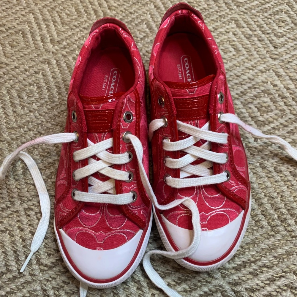Coach Logo Sneakers (Red)